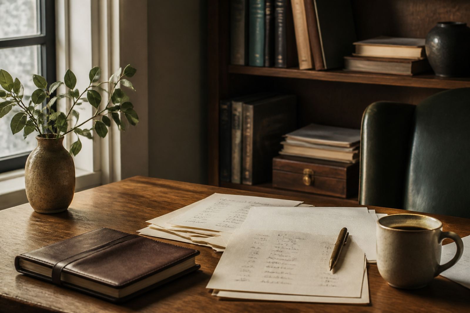 Quiet office desk used for reviewing allocations